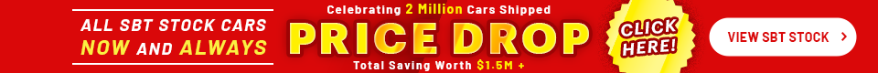 Celebrating 2 million cars shipped — All SBT stock cars now price-down with total savings over $1.5M.