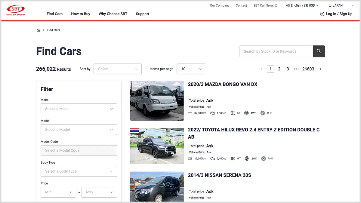 Vehicle selection process