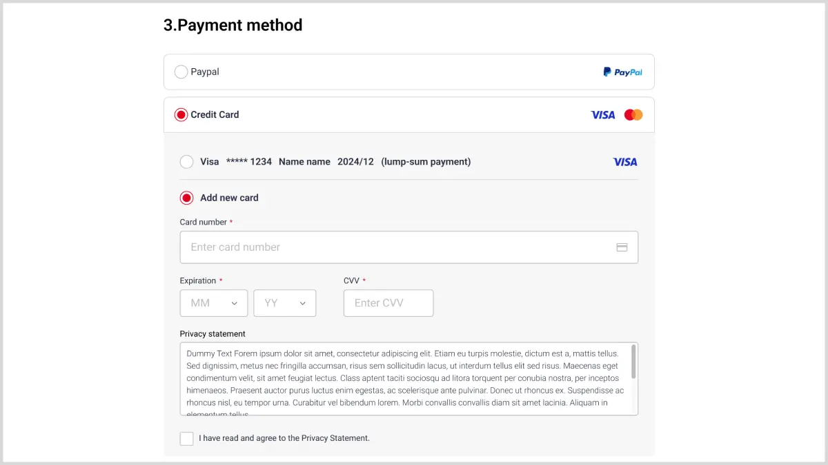 Payment by credit card