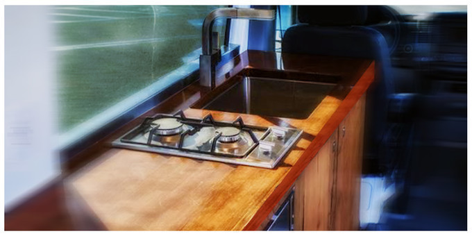 Kitchen installed in Campervan