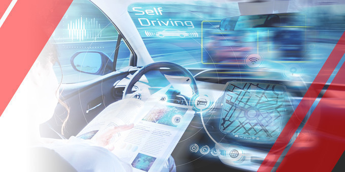 interior of self driving electric car