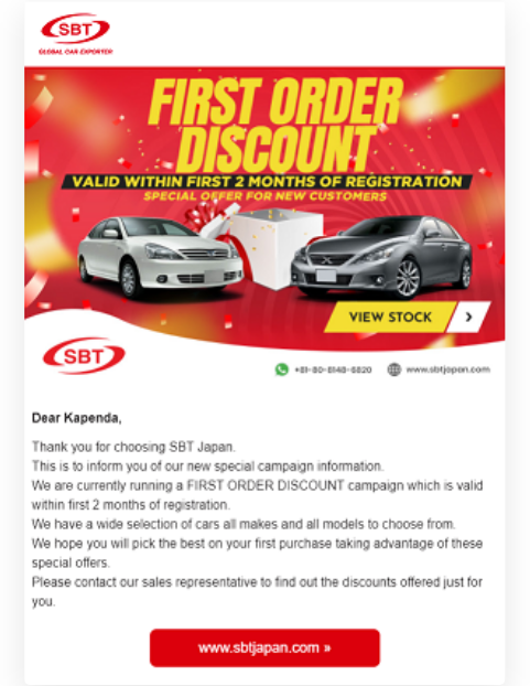 First Order Discount Valid