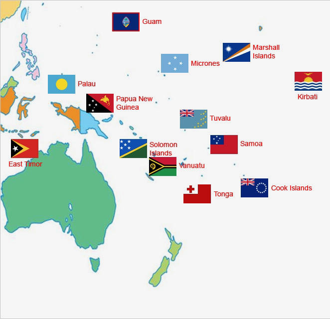 Oceania Islands Map